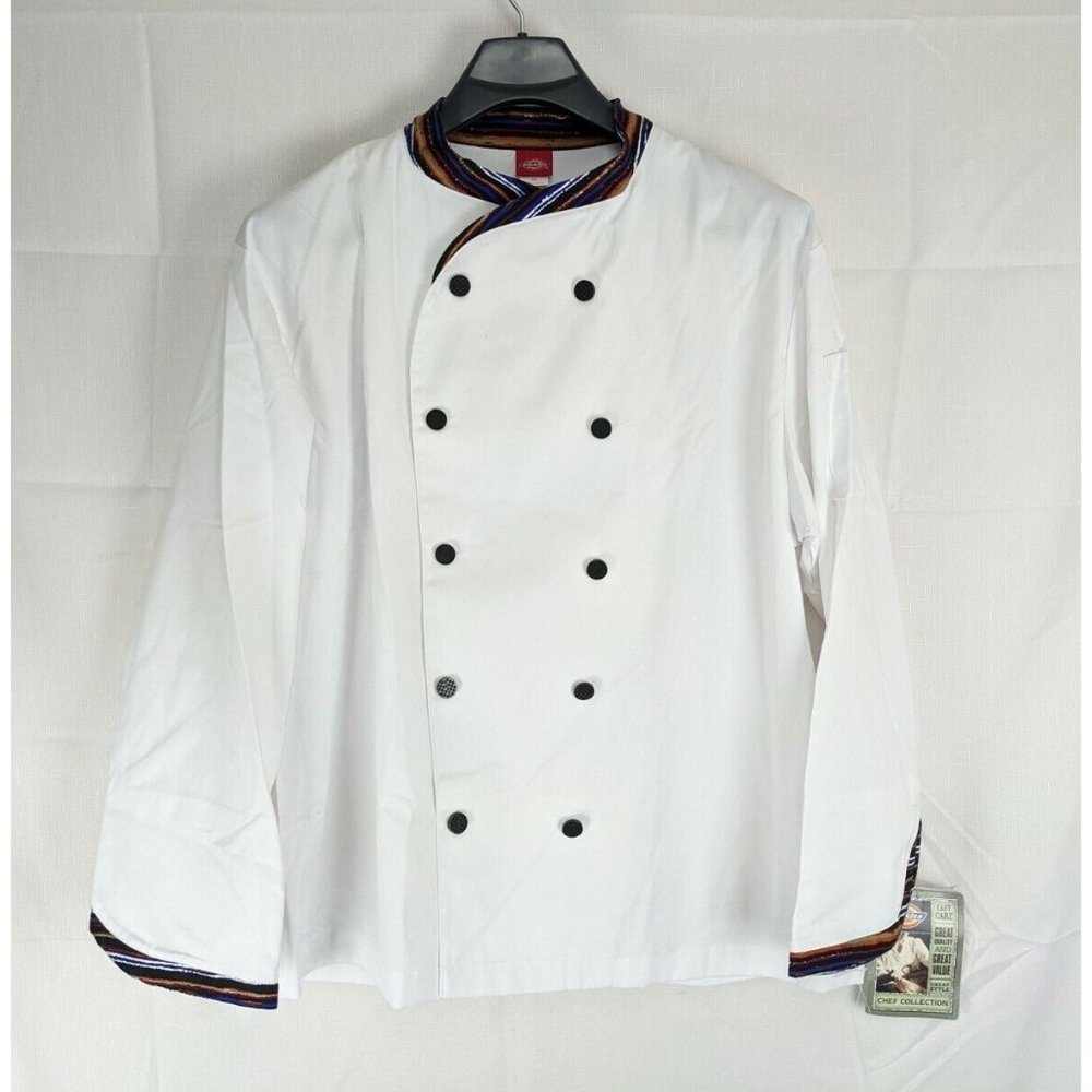 Dickies Chef Jacket Coat Size 46 Chef Collection Button Unisex Dirt From Storage